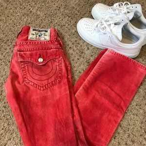 Red True Religion jeans